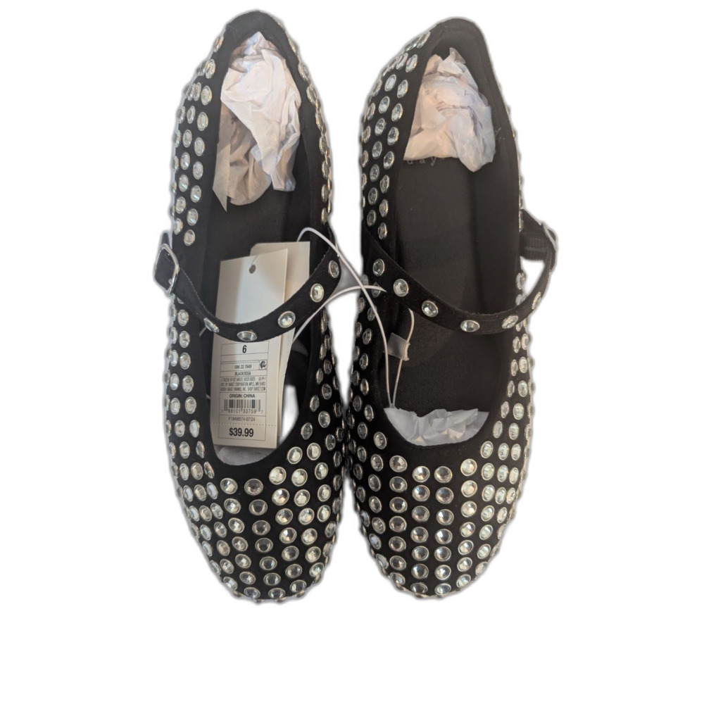 Women's Issa Rhinestone Mary Jane Ballet Flats - A New Day - Size 6
